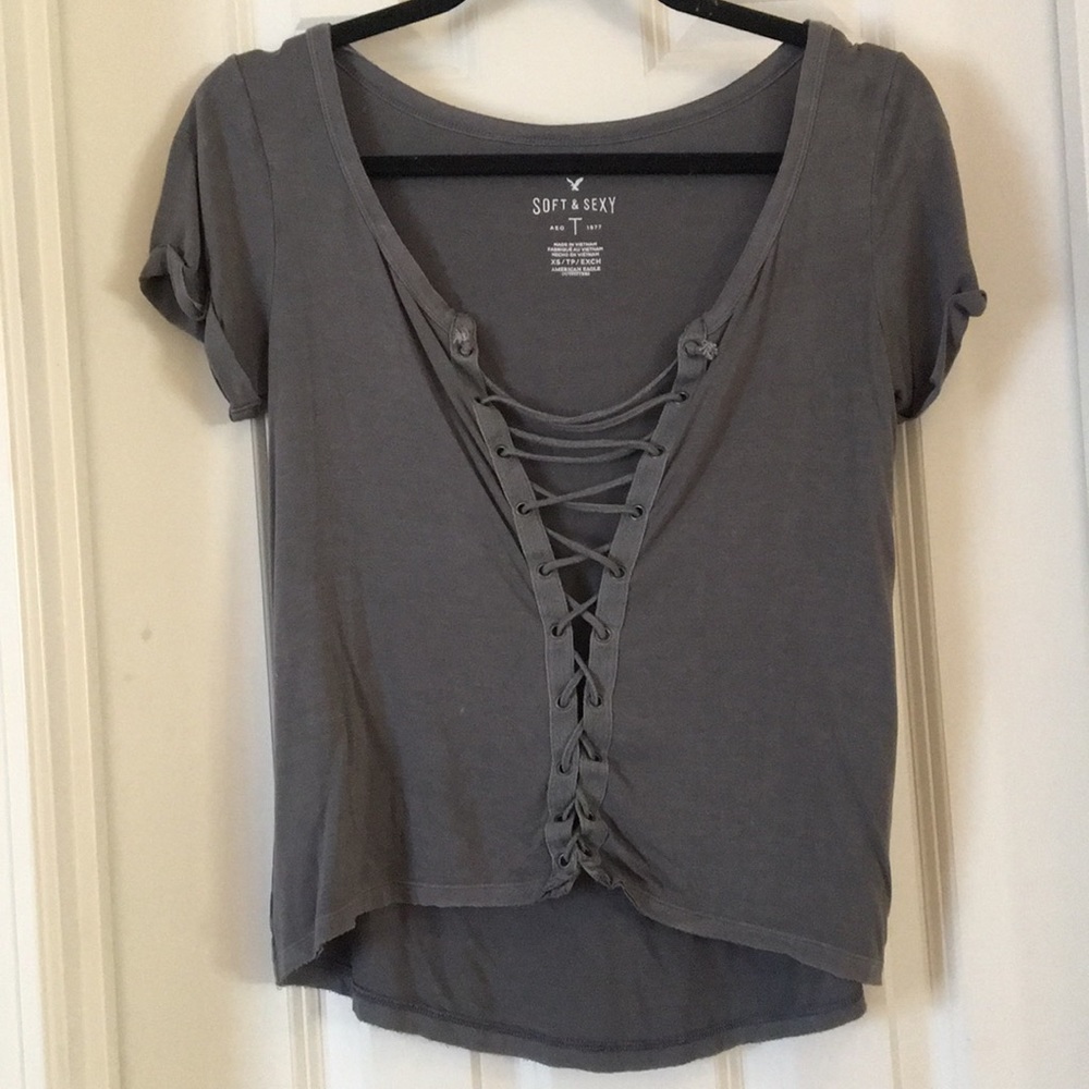 American .Eagle Cross Tie Shirt
